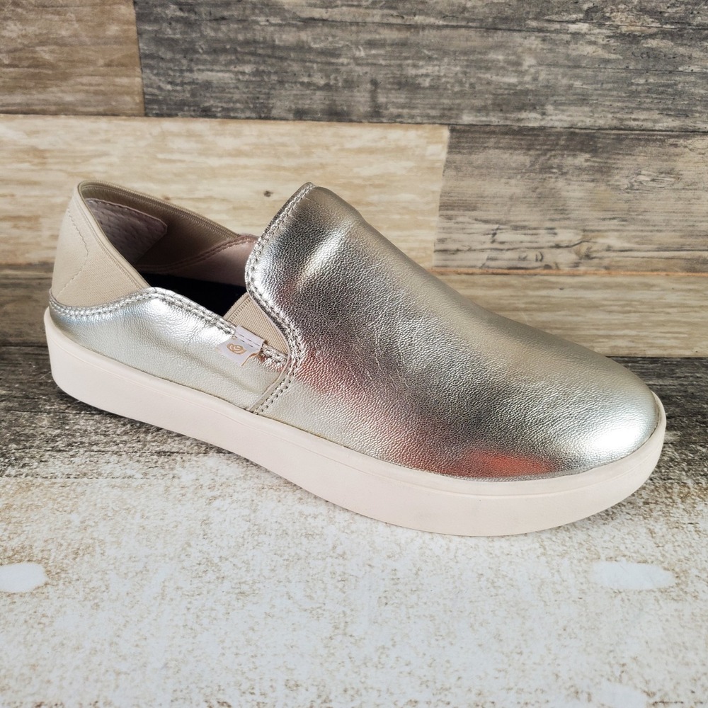 Spenco Saylor Womens Shoes Sz 6 D Champagne Suede Comfort Slip On Sneakers‎